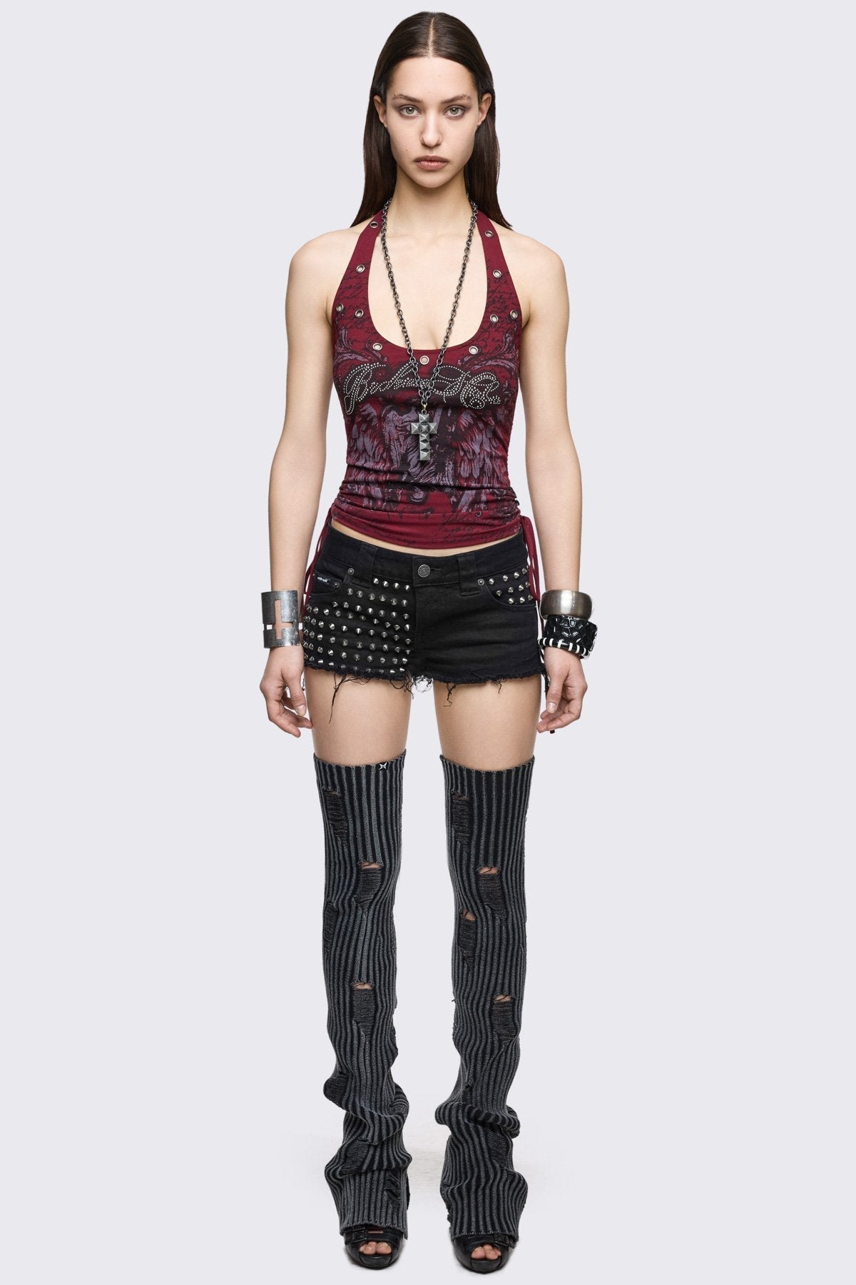 Minga London Torn Grey Leg Warmers
