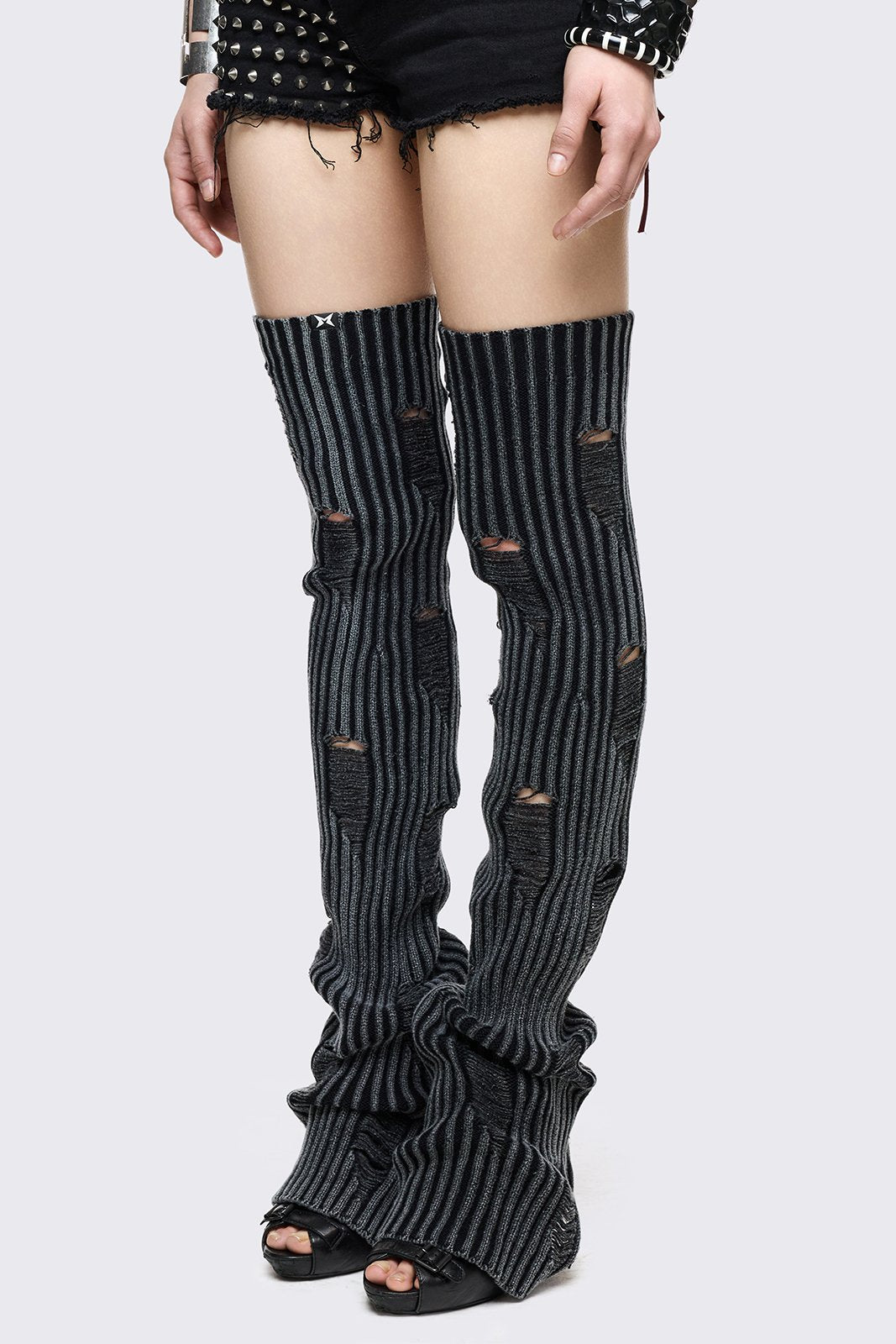 Minga London Torn Grey Leg Warmers