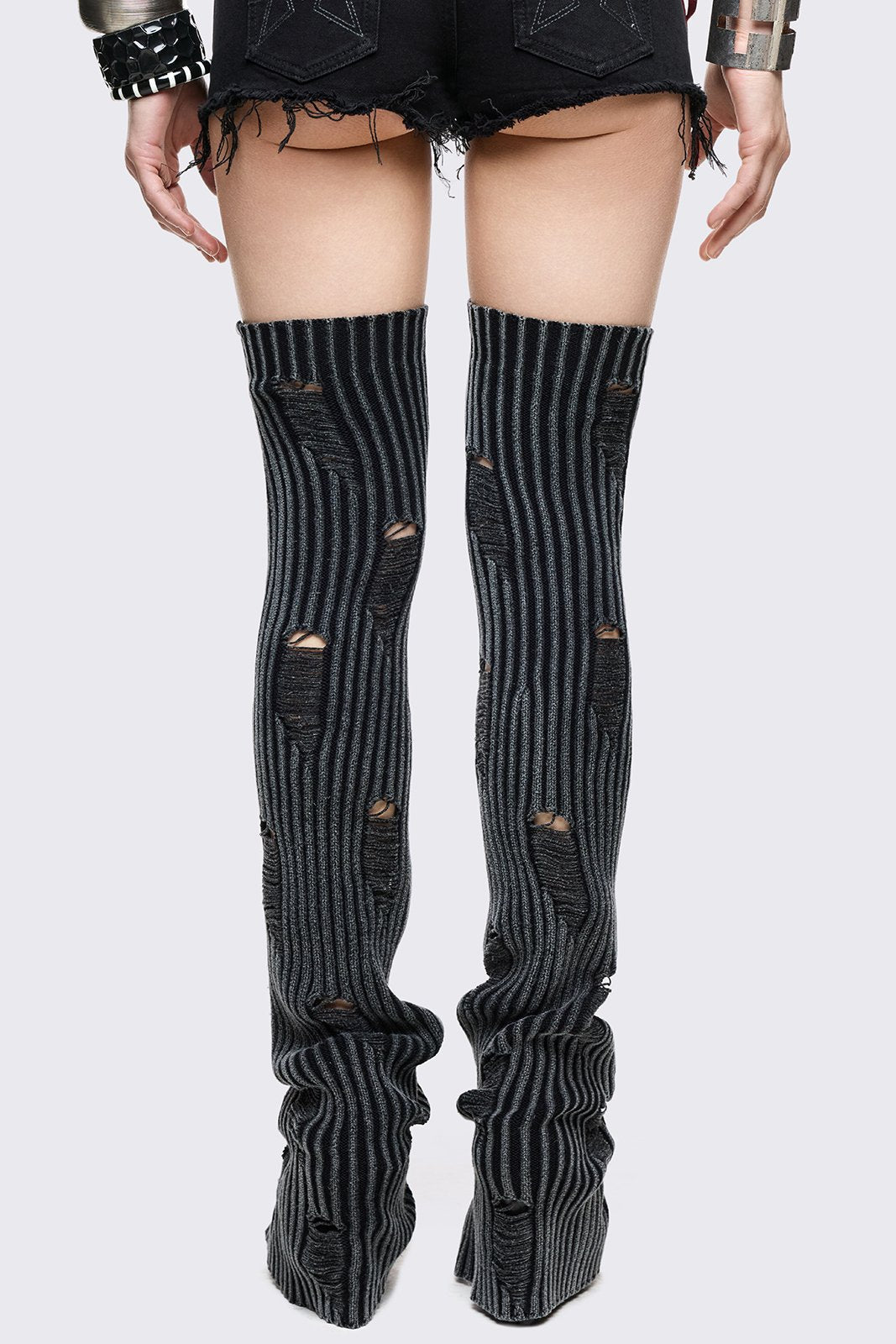 Minga London Torn Grey Leg Warmers