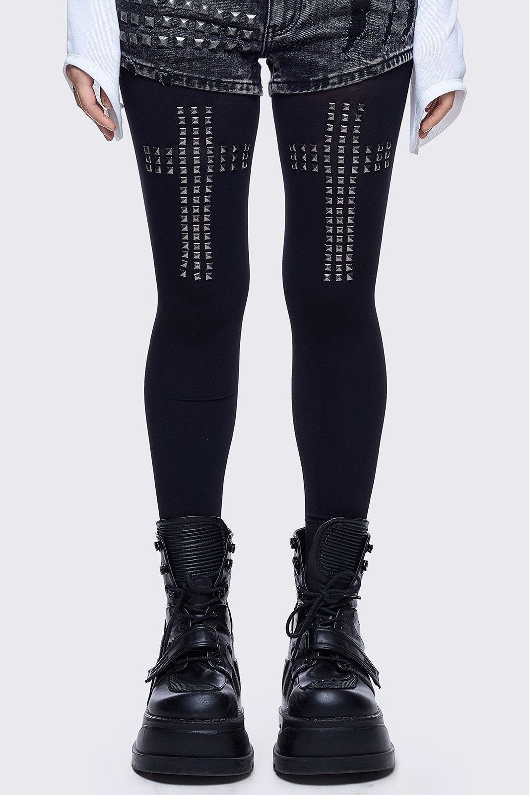 Minga London Saintly Scars Black Tights