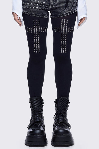 Minga London Saintly Scars Black Tights