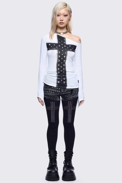 Minga London Saintly Scars Black Tights
