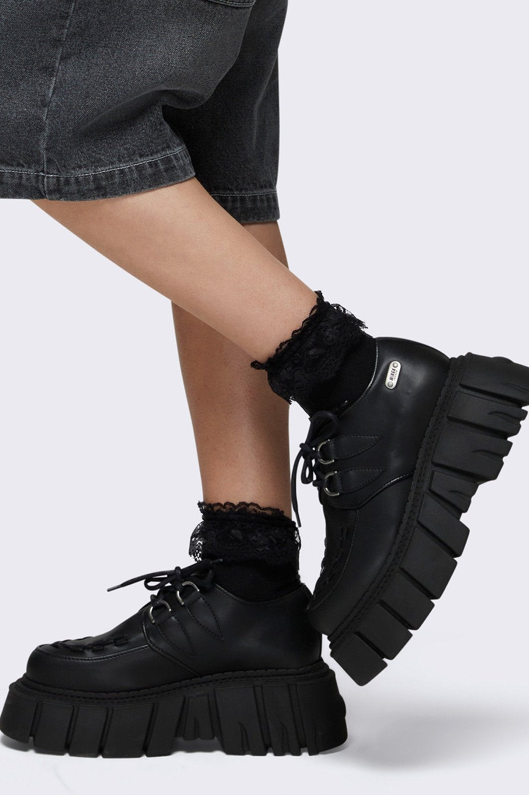 Minga London Gig Black Creeper Shoes