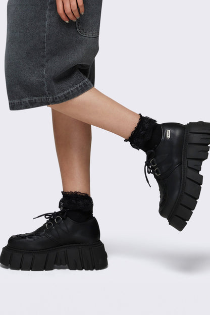 Minga London Gig Black Creeper Shoes