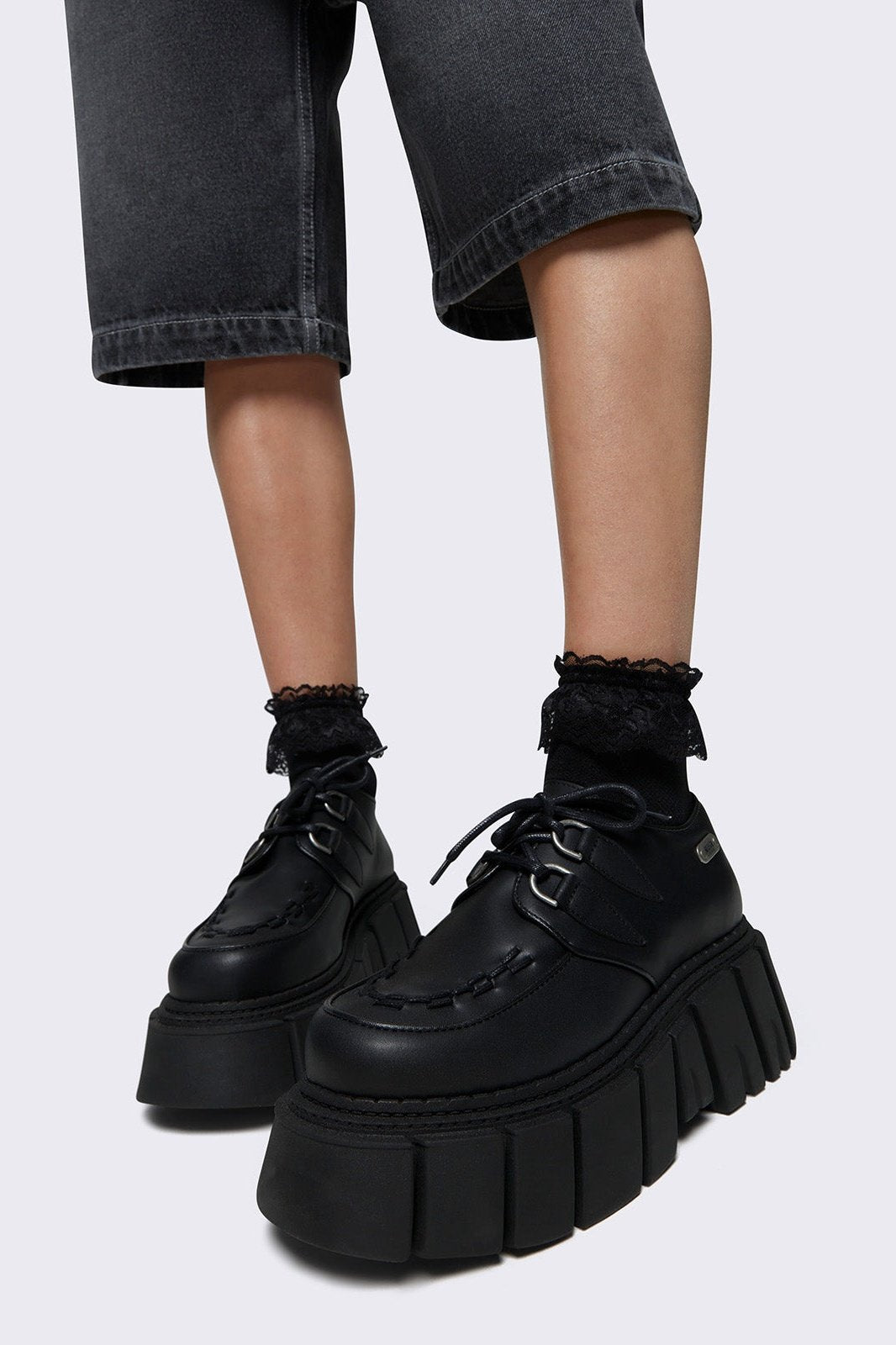 Minga London Gig Black Creeper Shoes