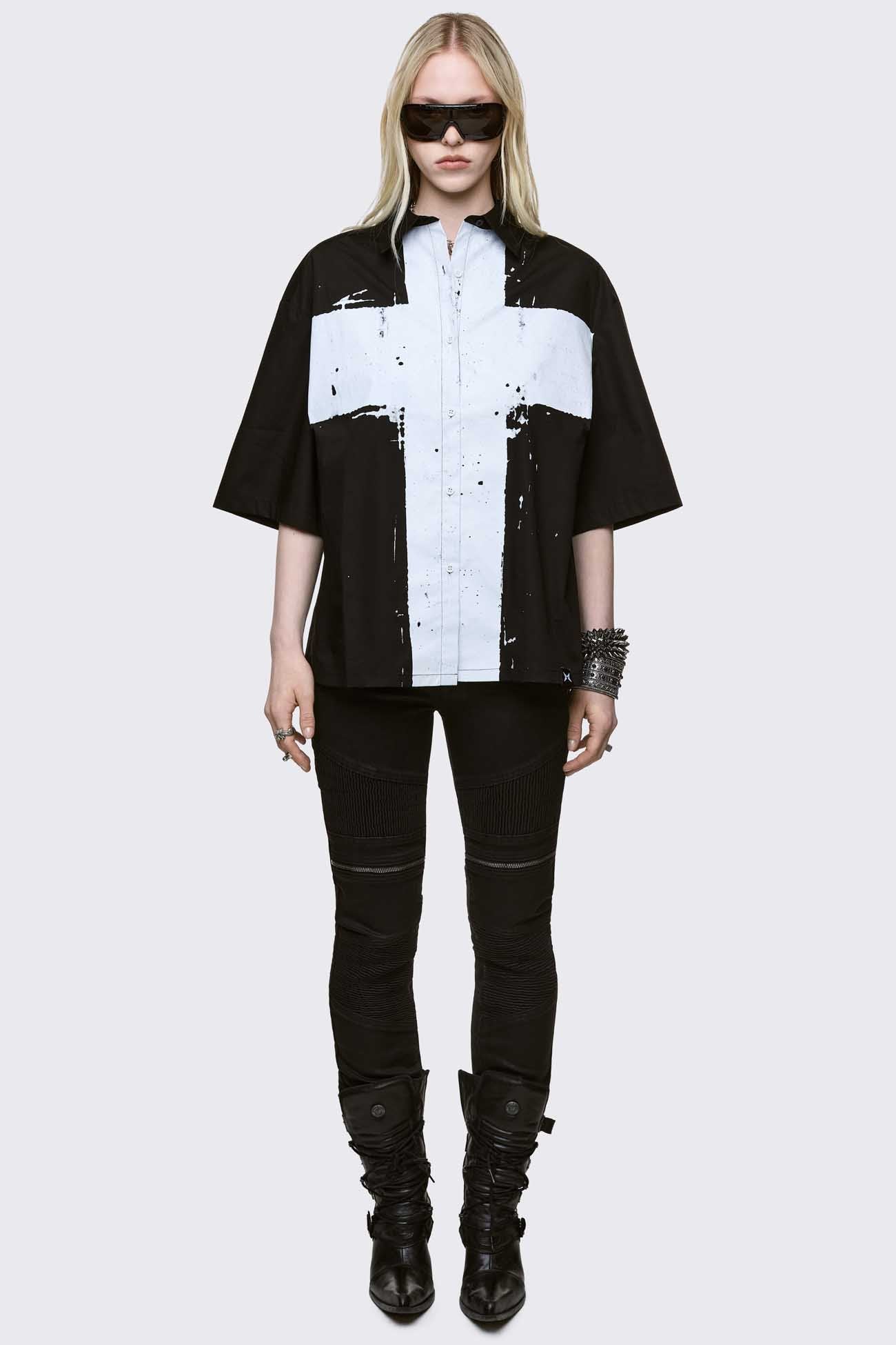 Minga London Never Saint Black Shirt