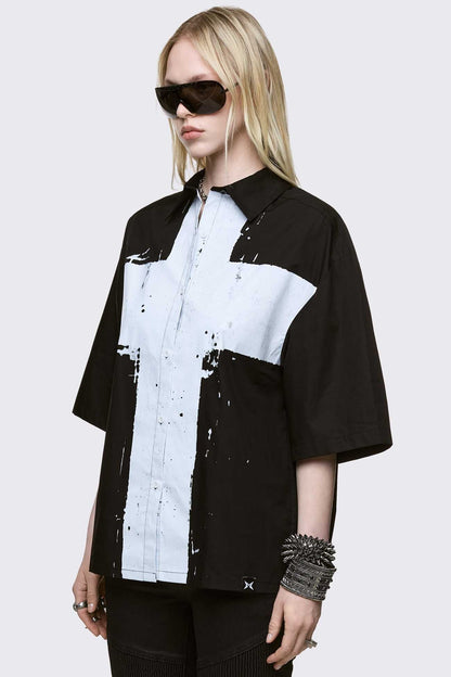 Minga London Never Saint Black Shirt