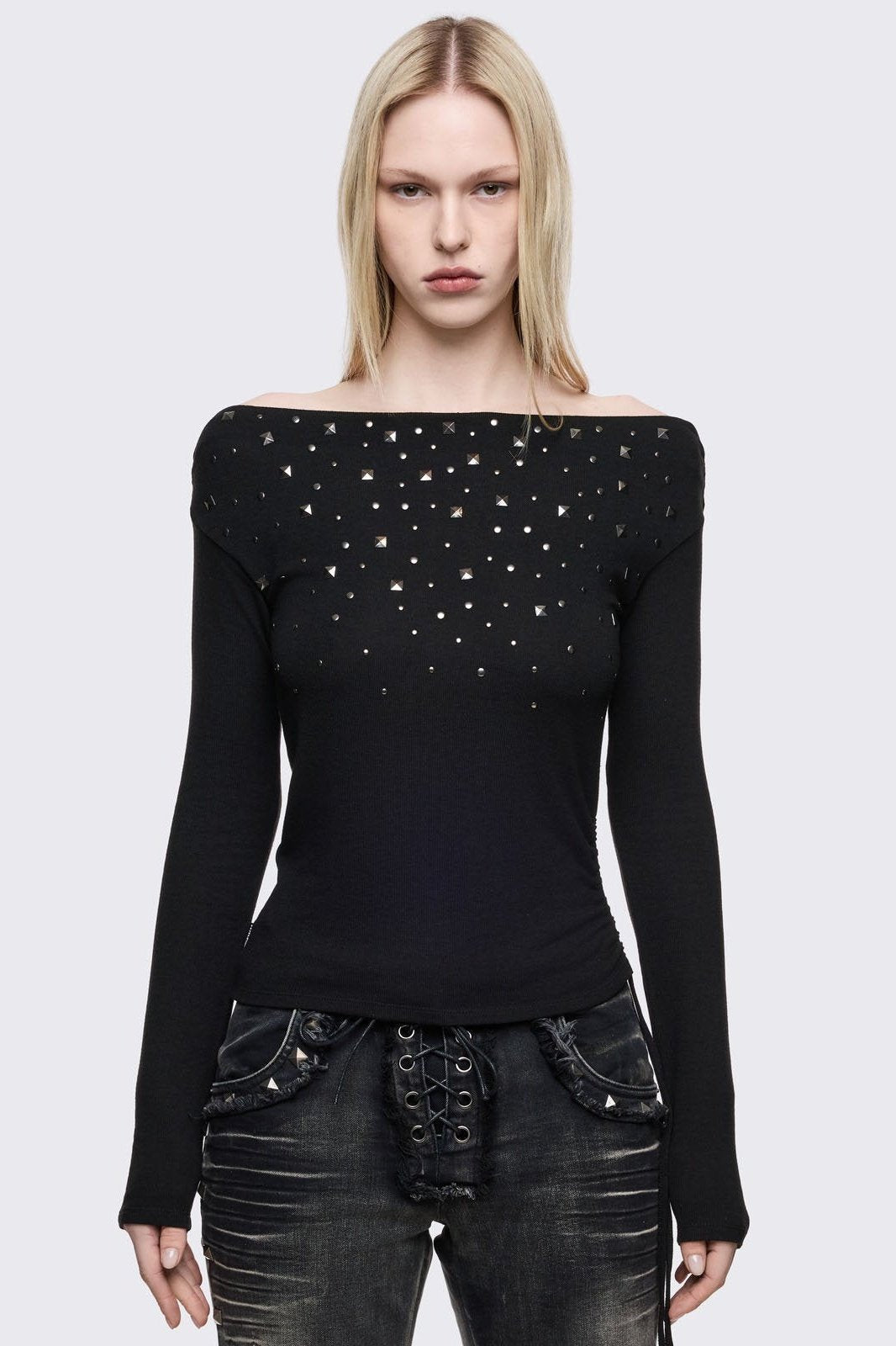 Minga London Maria Black Off-Shoulder Top