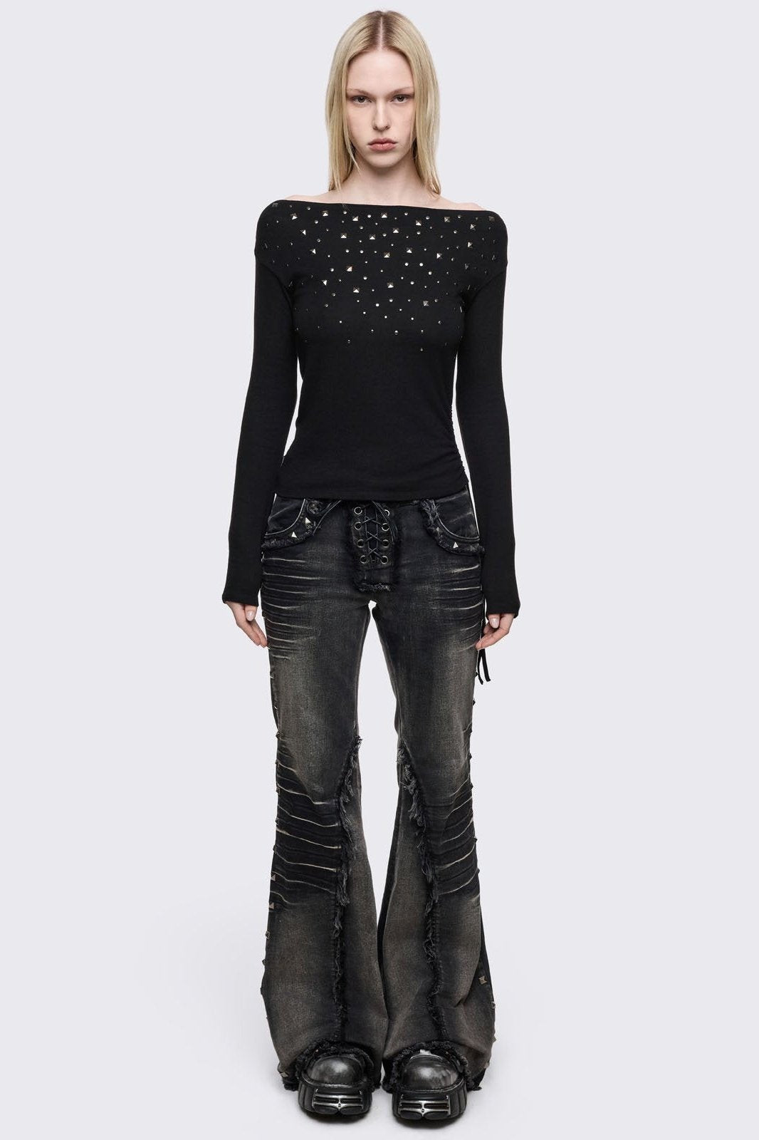 Minga London Maria Black Off-Shoulder Top