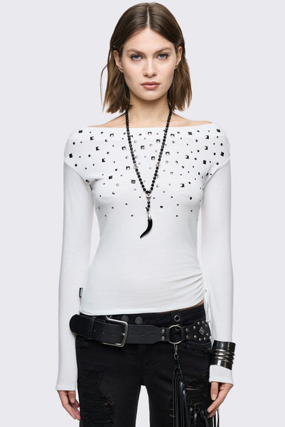 Minga London Maria White Off-Shoulder Top