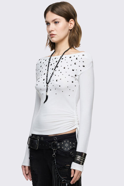 Minga London Maria White Off-Shoulder Top