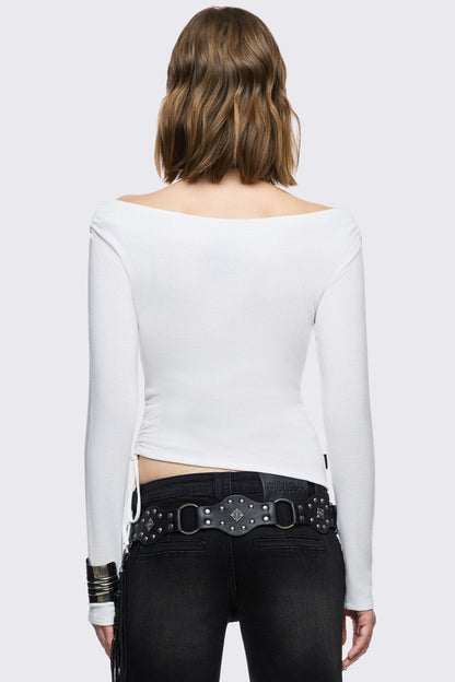 Minga London Maria White Off-Shoulder Top