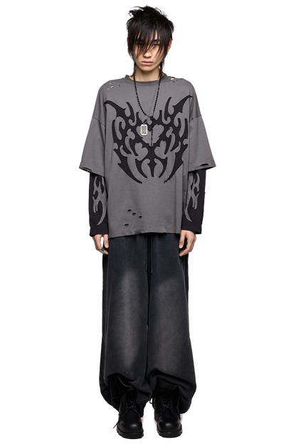 Minga London Luvx Grey Layered T-Shirt