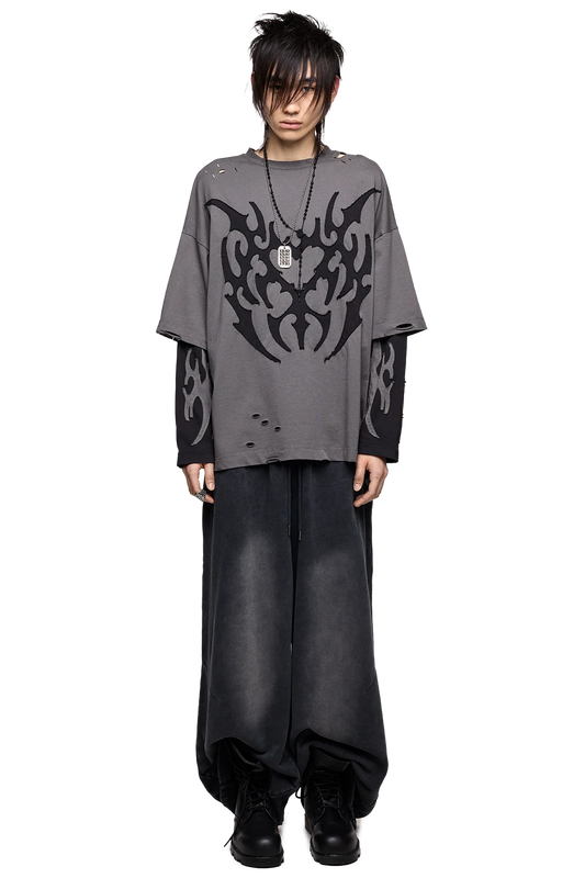 Minga London Luvx Grey Layered T-Shirt
