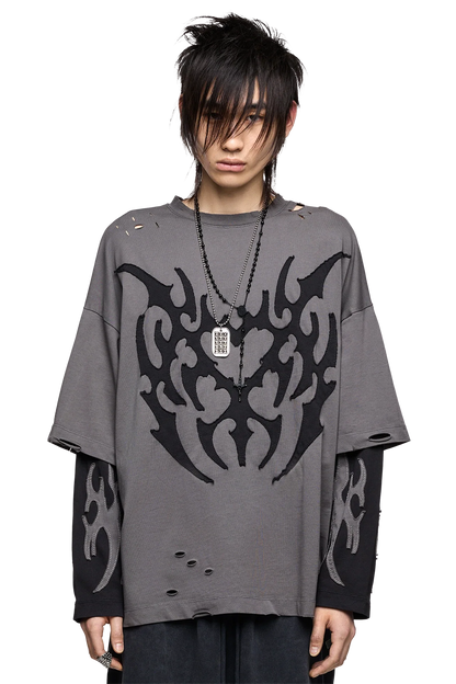 Minga London Luvx Grey Layered T-Shirt