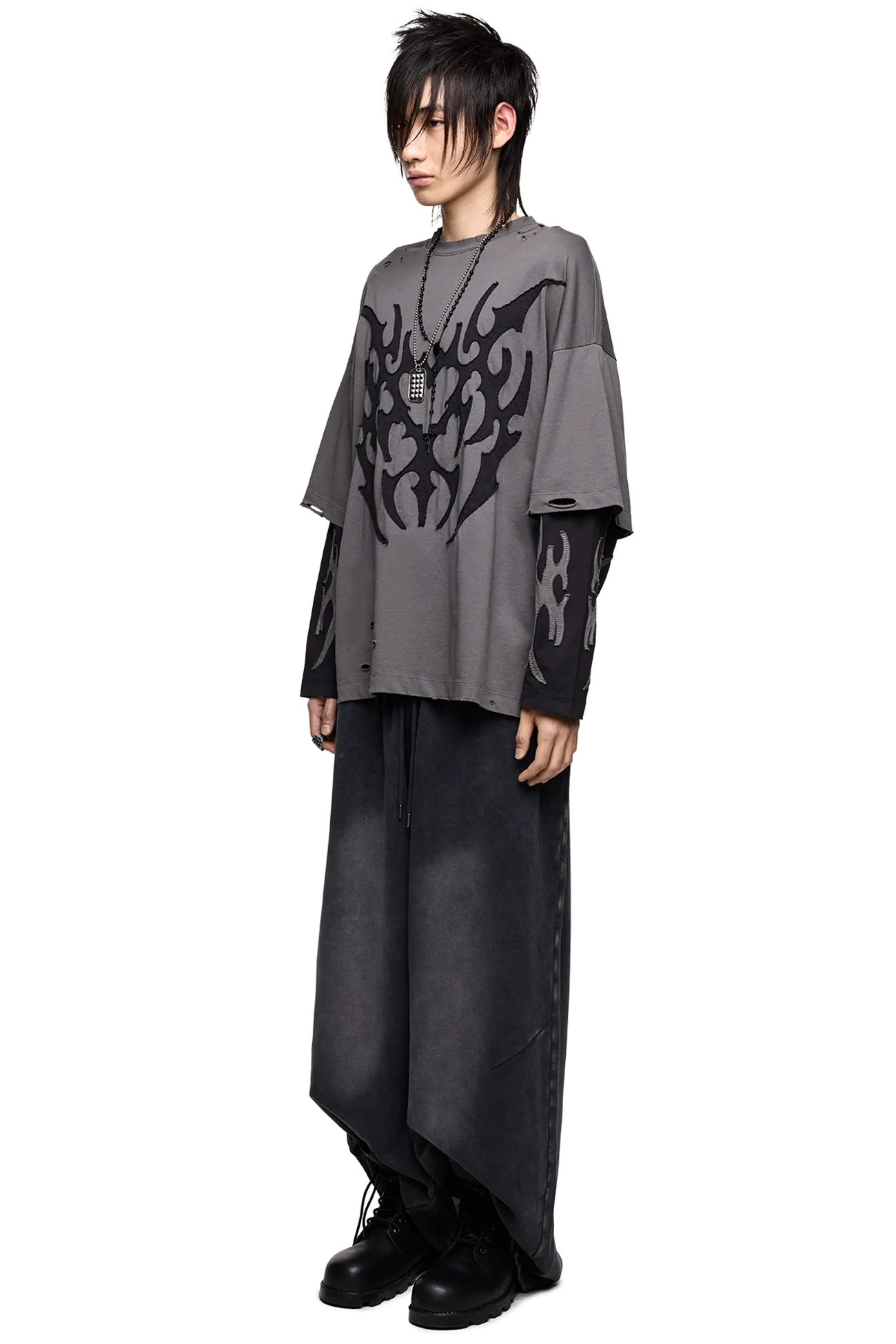 Minga London Luvx Grey Layered T-Shirt