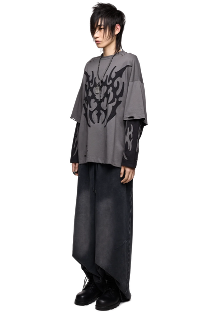 Minga London Luvx Grey Layered T-Shirt