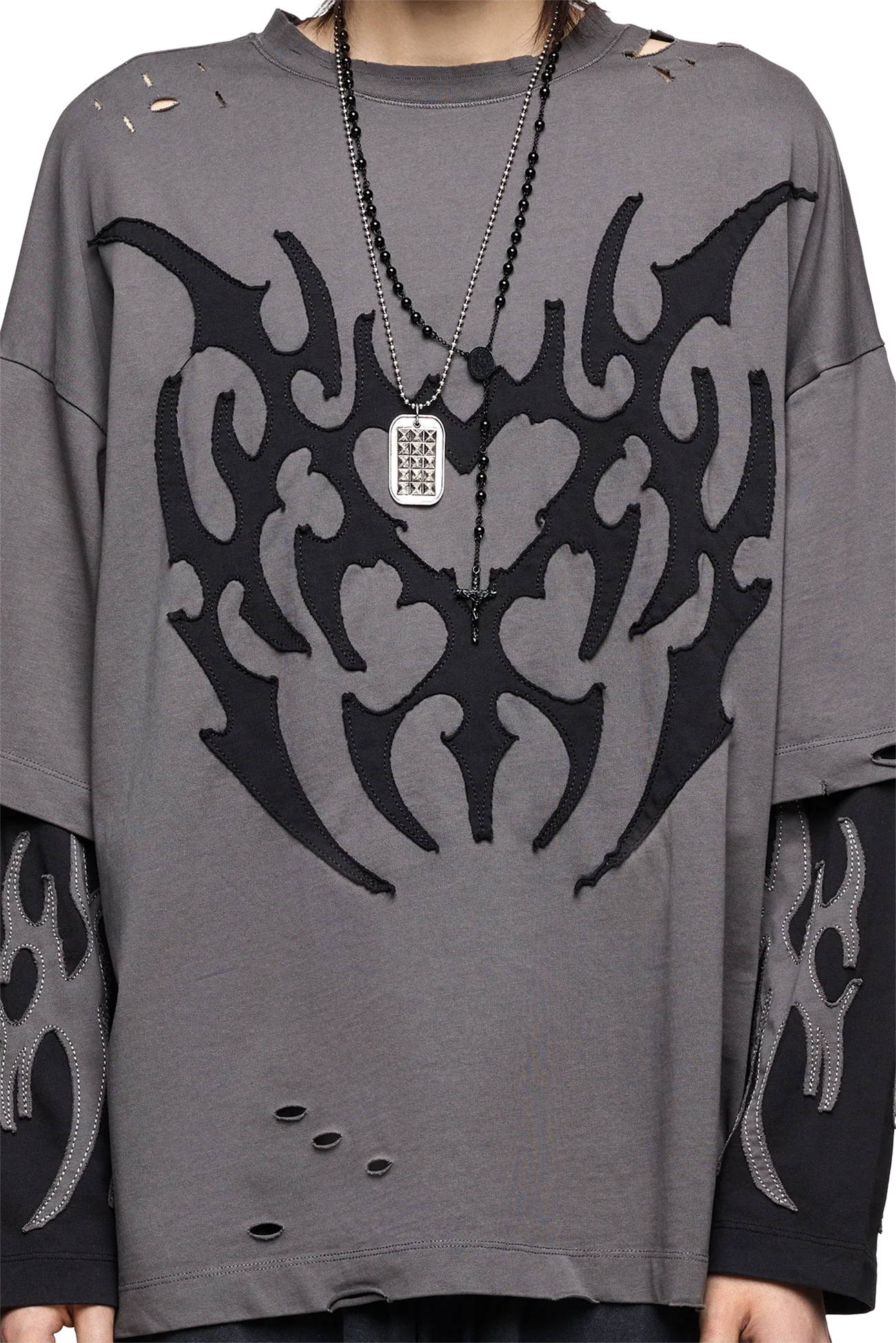 Minga London Luvx Grey Layered T-Shirt