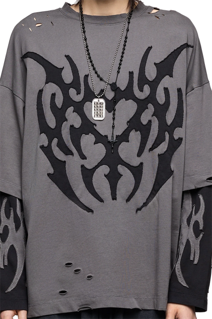 Minga London Luvx Grey Layered T-Shirt