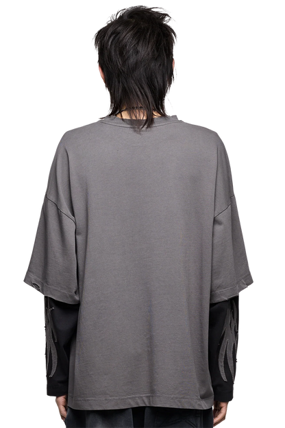 Minga London Luvx Grey Layered T-Shirt