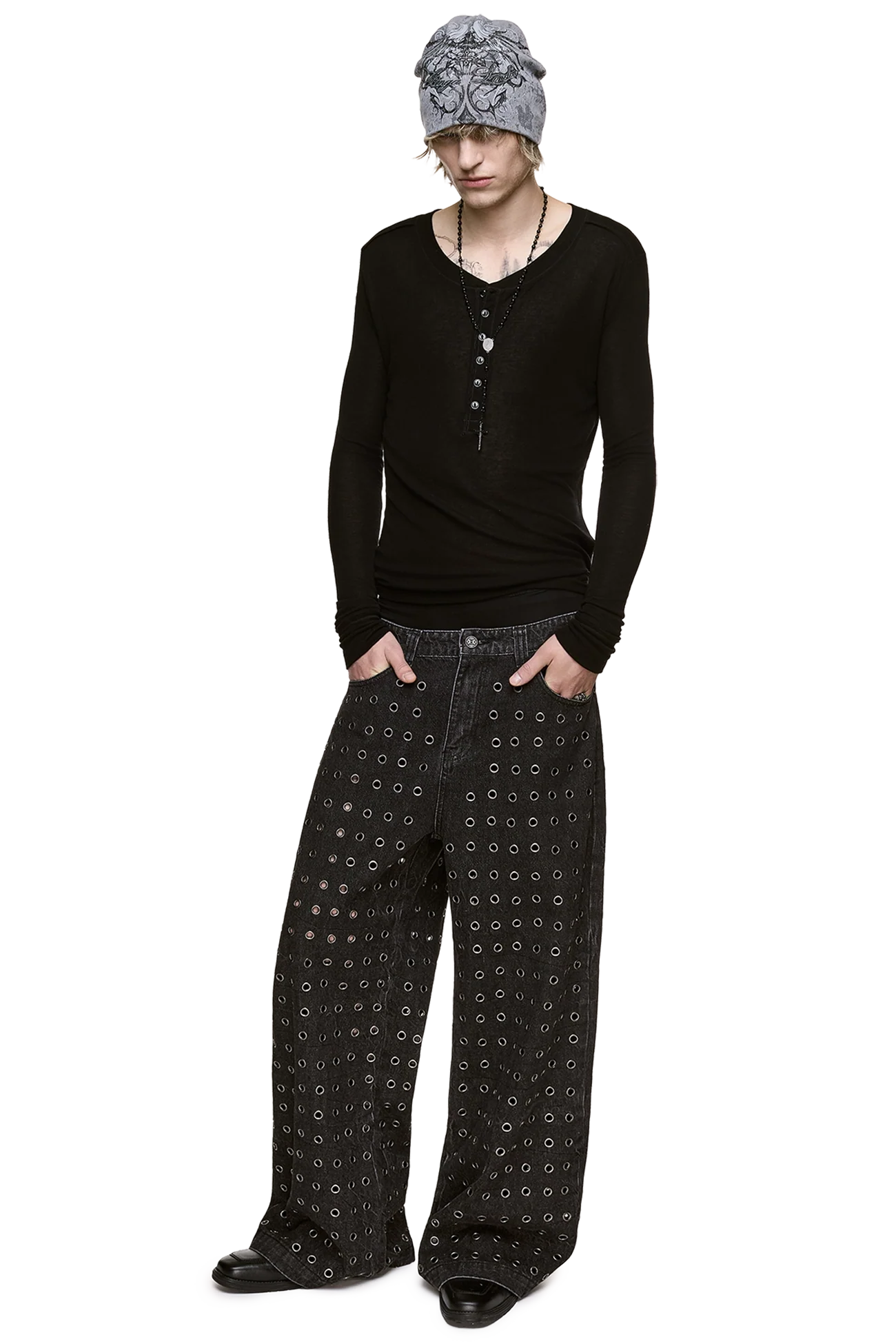 Minga London Rogue Black Baggy Jeans
