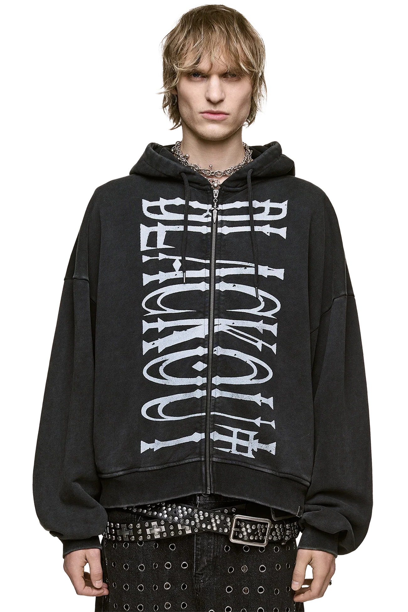 Minga London Blackout Washed Zip Up Hoodie