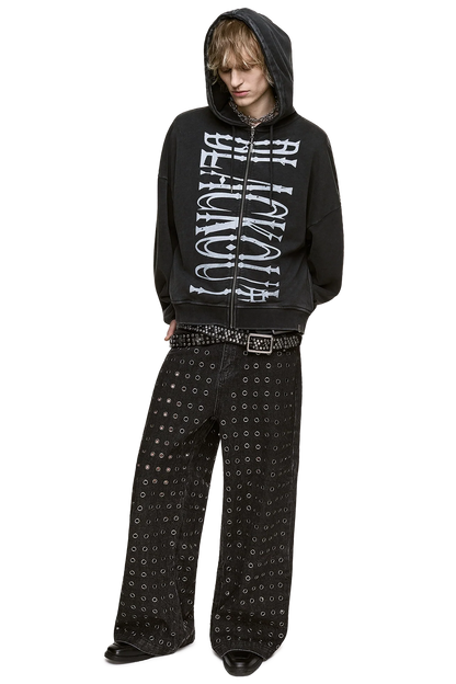 Minga London Blackout Washed Zip Up Hoodie