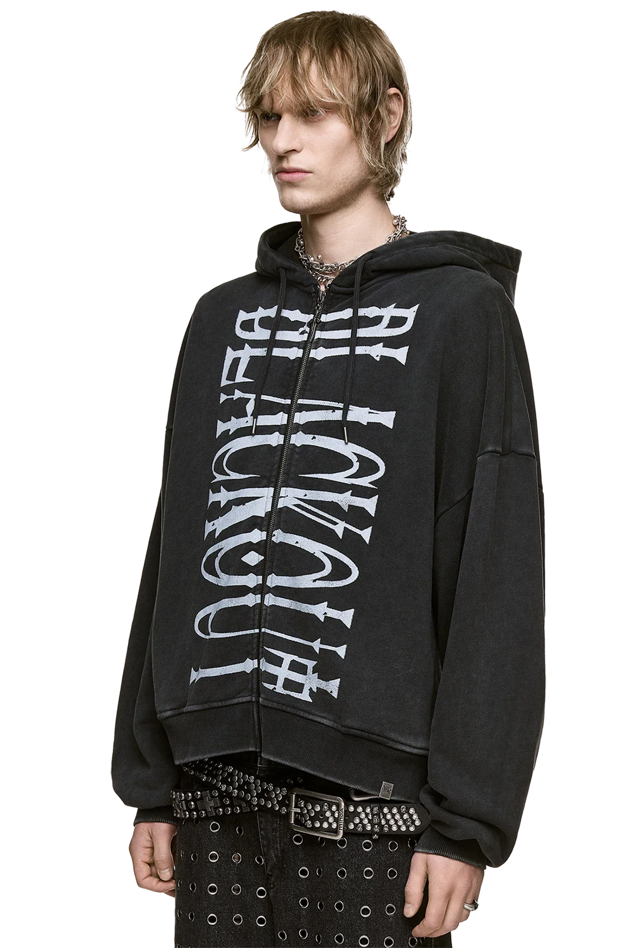 Minga London Blackout Washed Zip Up Hoodie