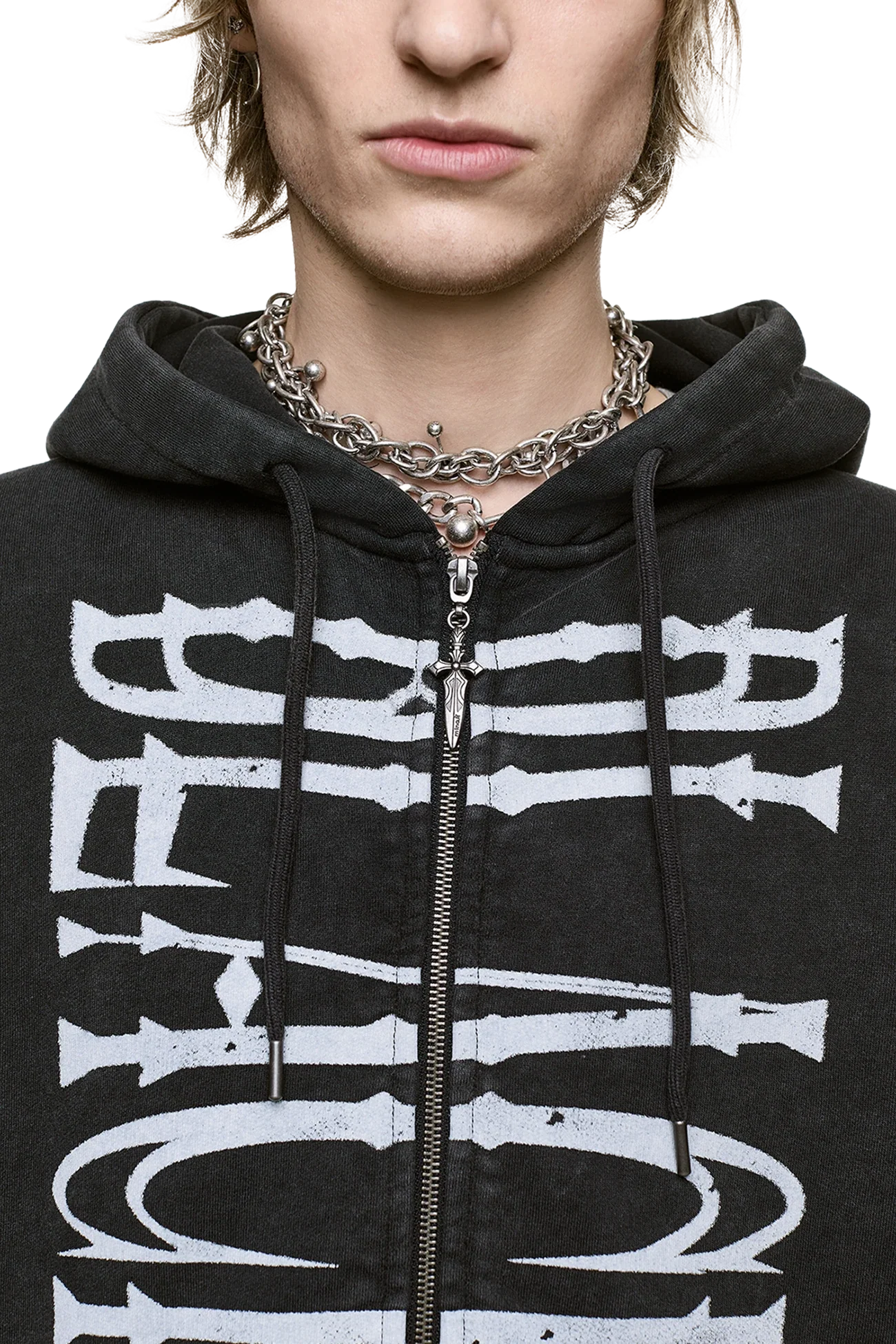 Minga London Blackout Washed Zip Up Hoodie
