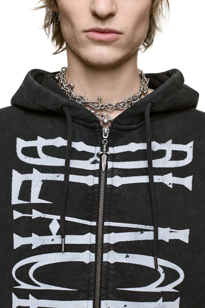 Minga London Blackout Washed Zip Up Hoodie