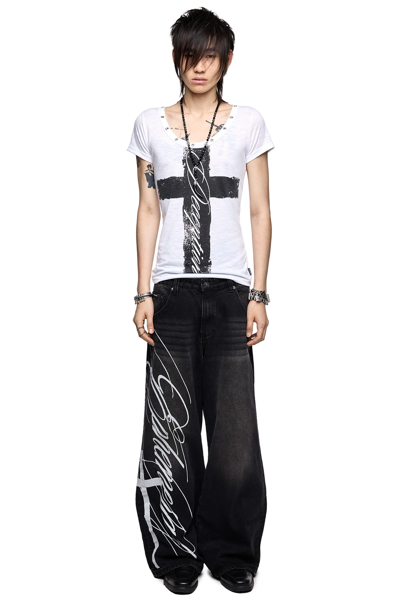 Minga London Ephemeral Graphic Baggy Jeans