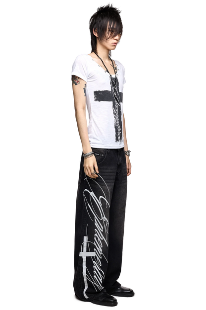 Minga London Ephemeral Graphic Baggy Jeans