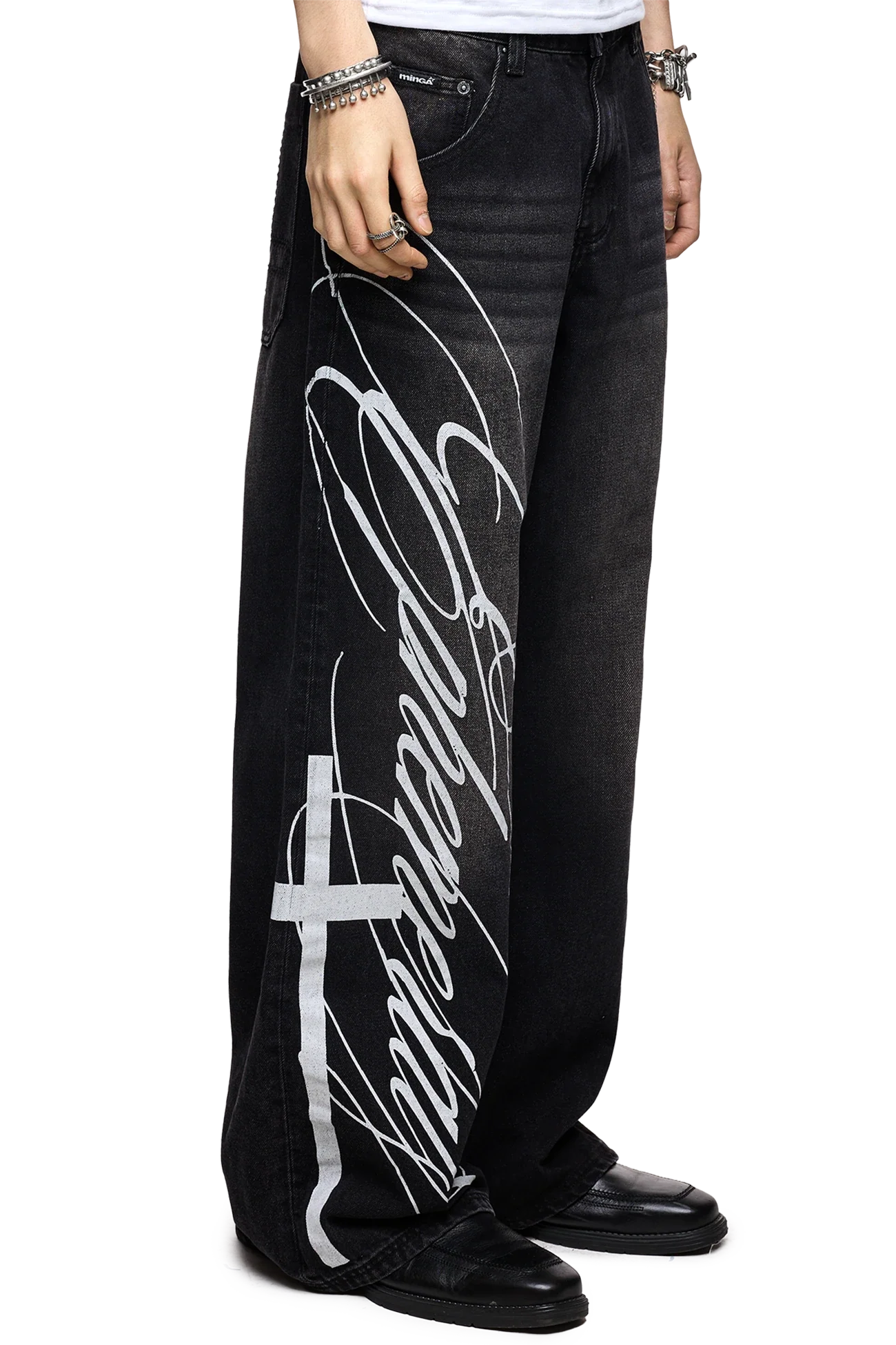 Minga London Ephemeral Graphic Baggy Jeans