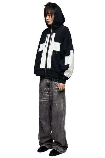 Minga London Blessed & Broken Zip Up Hoodie