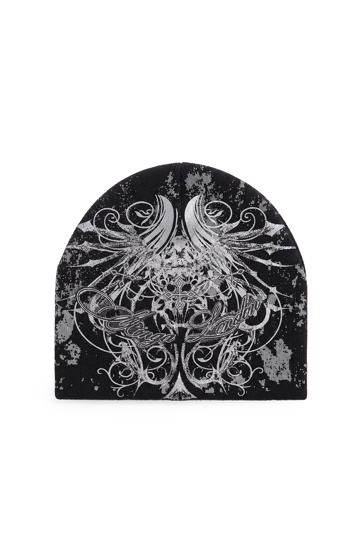Minga London Chrome Angel Black Beanie