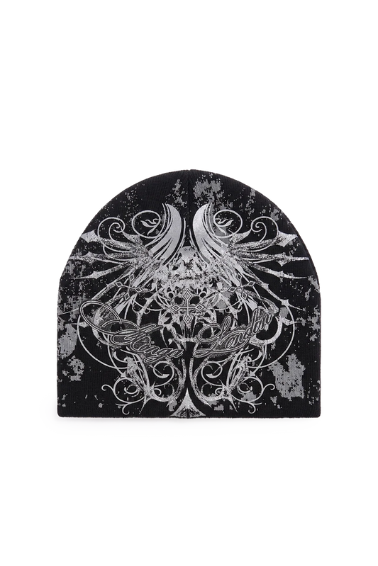 Minga London Chrome Angel Black Beanie