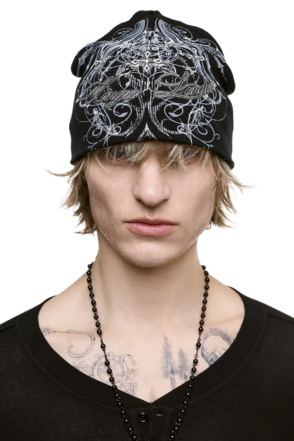 Minga London Chrome Angel Black Beanie