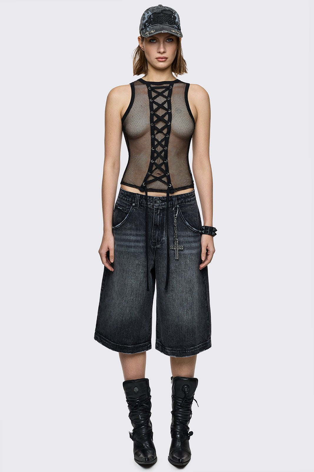 Minga London Thrill Fishnet Vest Top