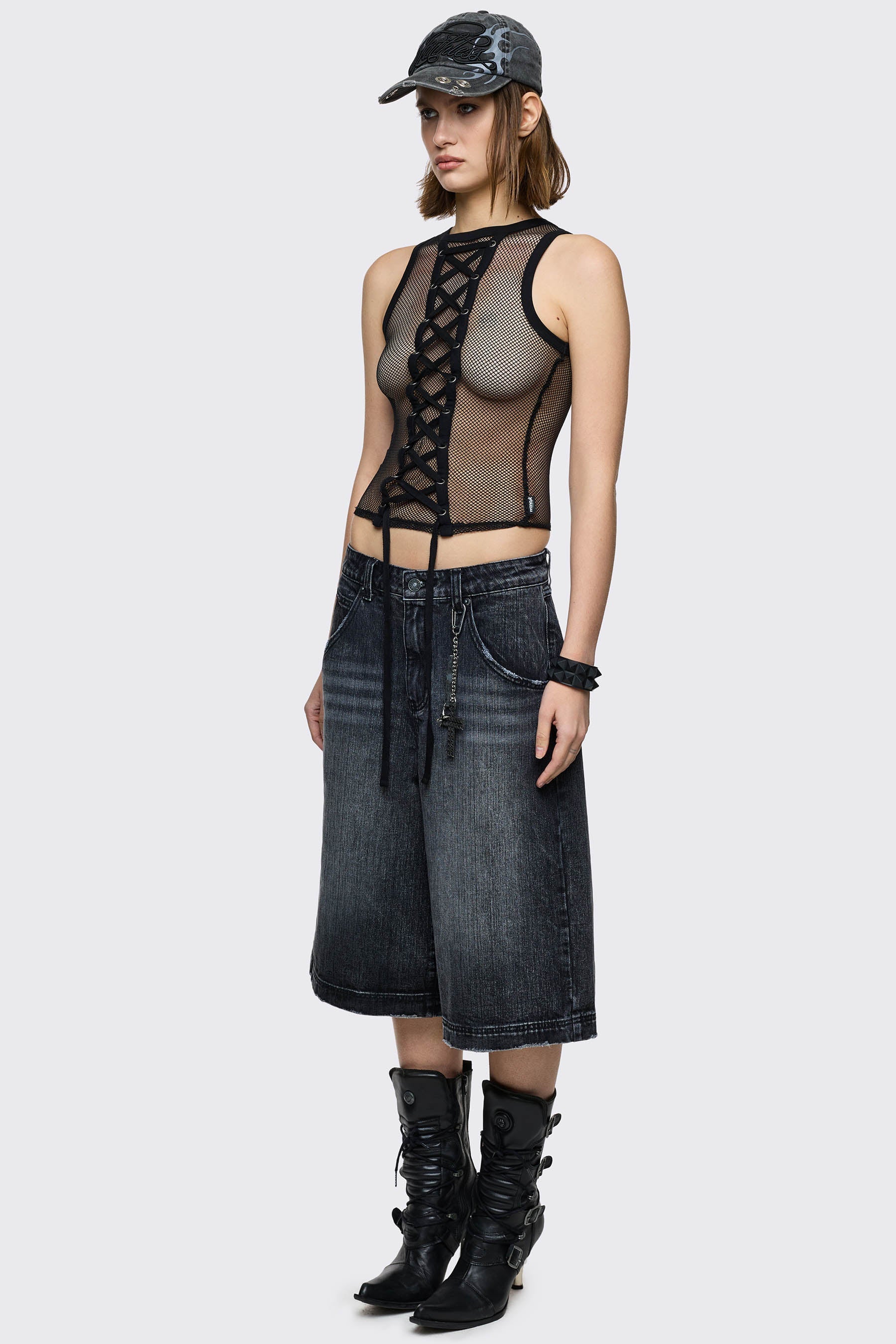 Minga London Thrill Fishnet Vest Top