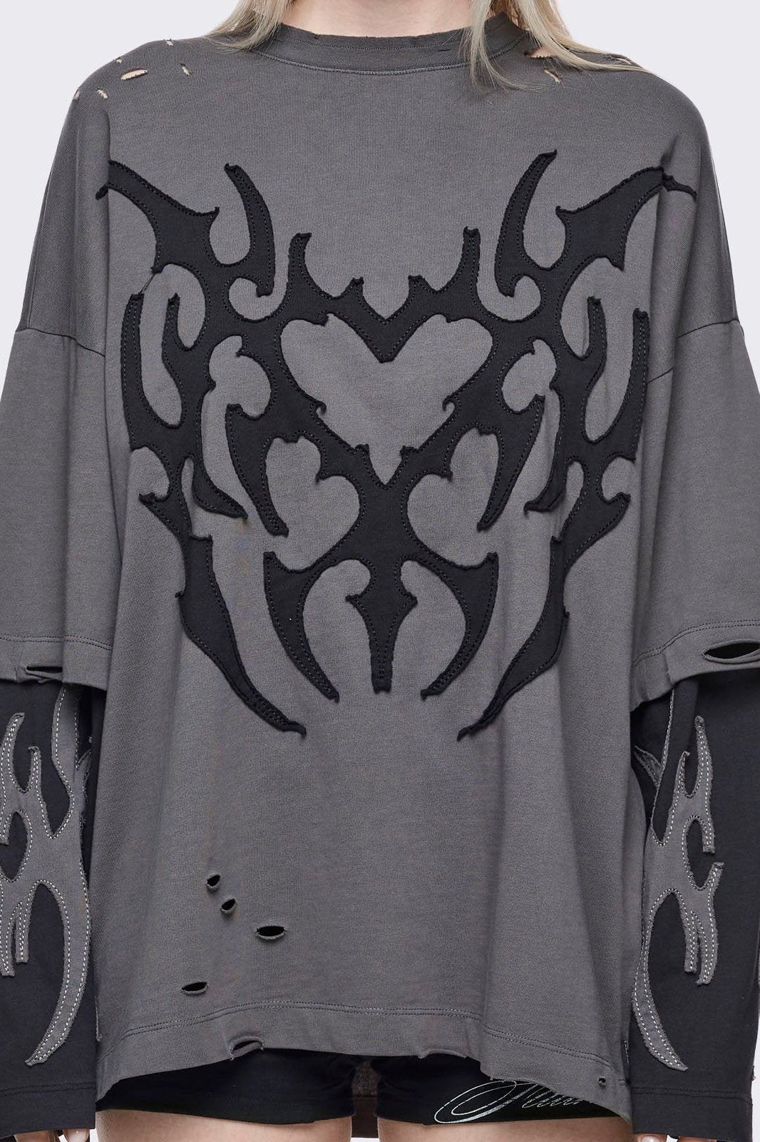 Minga London Luvx Grey Layered T-Shirt