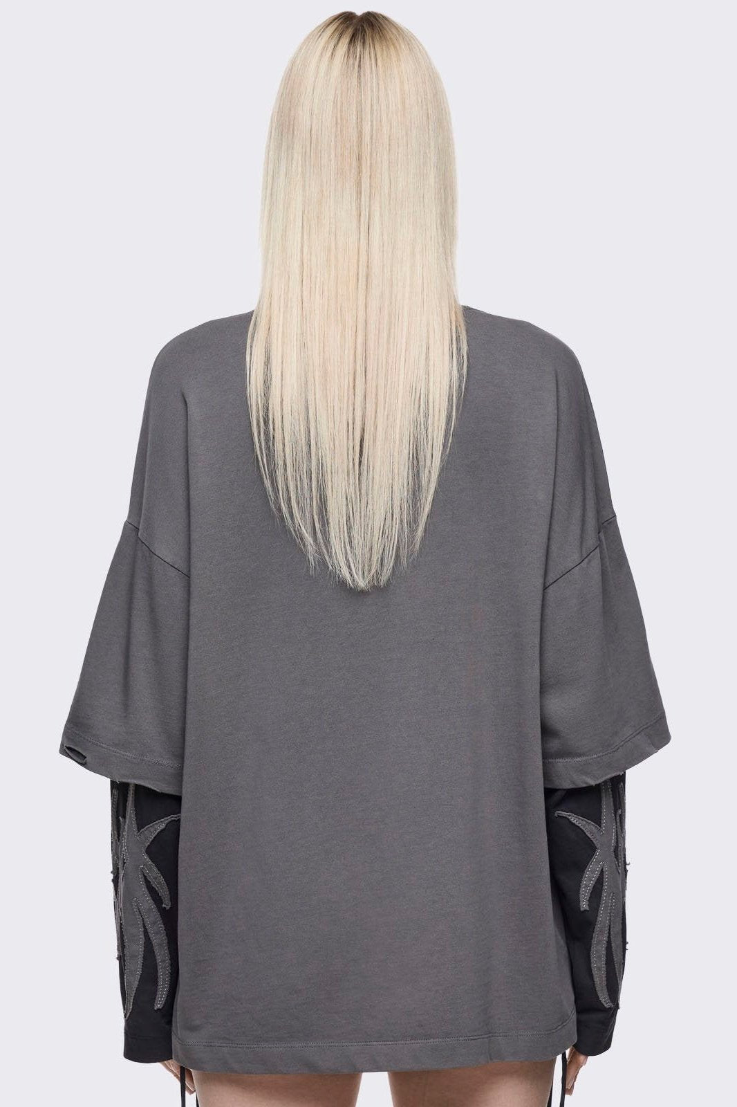 Minga London Luvx Grey Layered T-Shirt