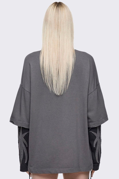 Minga London Luvx Grey Layered T-Shirt