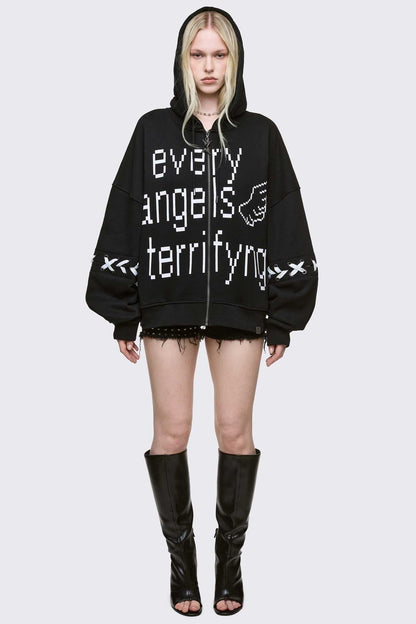 Minga London Terrifying Angels Zip Up Hoodie