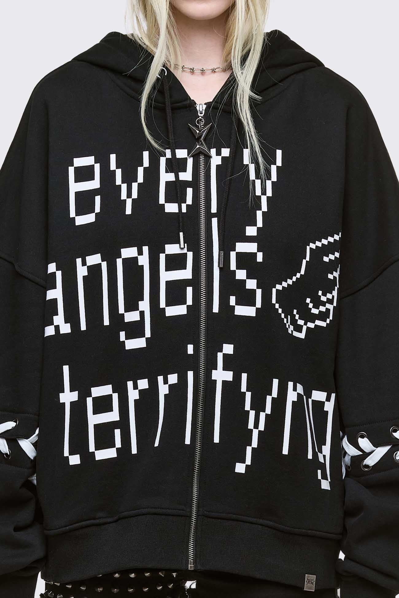 Minga London Terrifying Angels Zip Up Hoodie