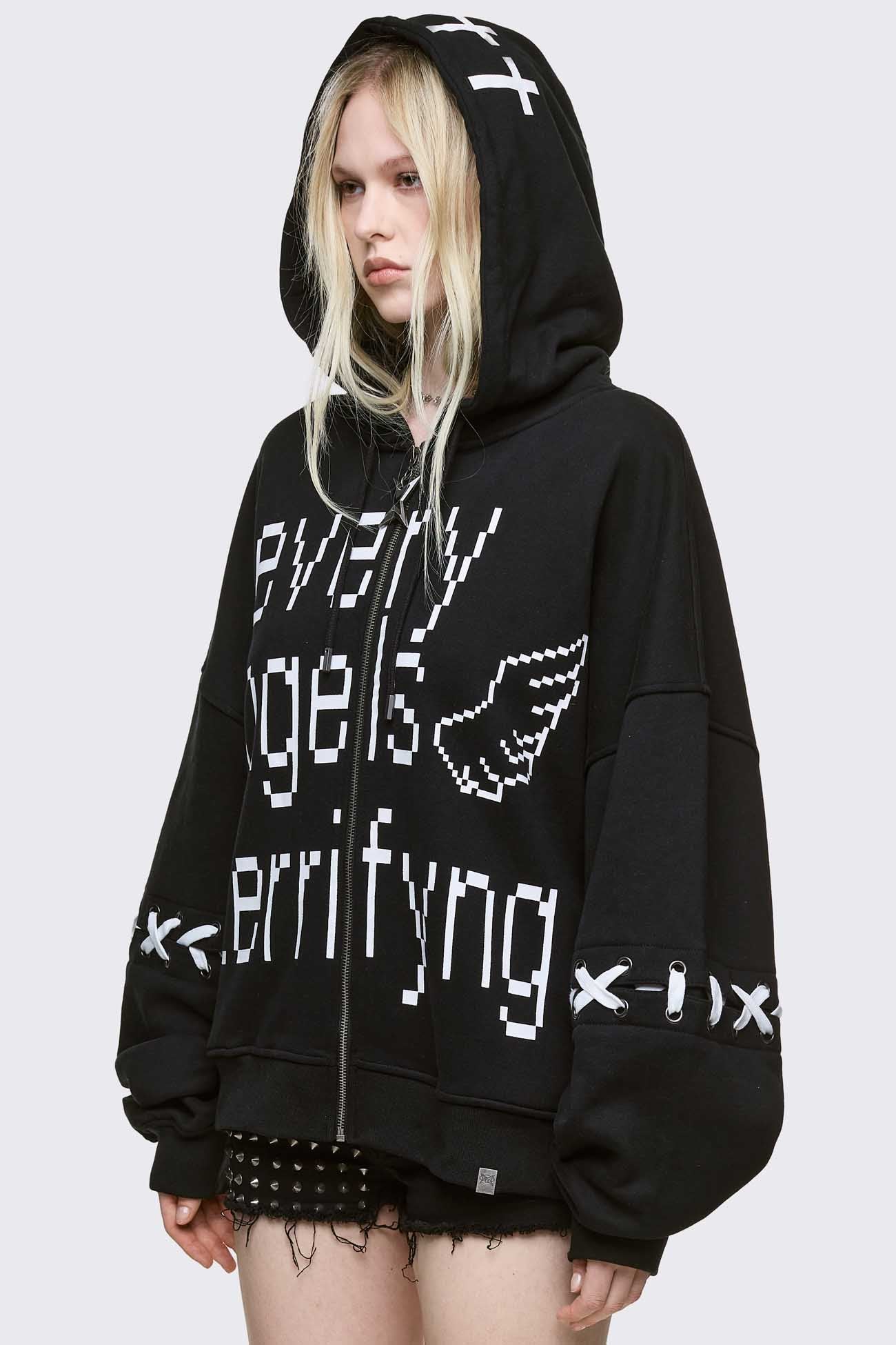 Minga London Terrifying Angels Zip Up Hoodie