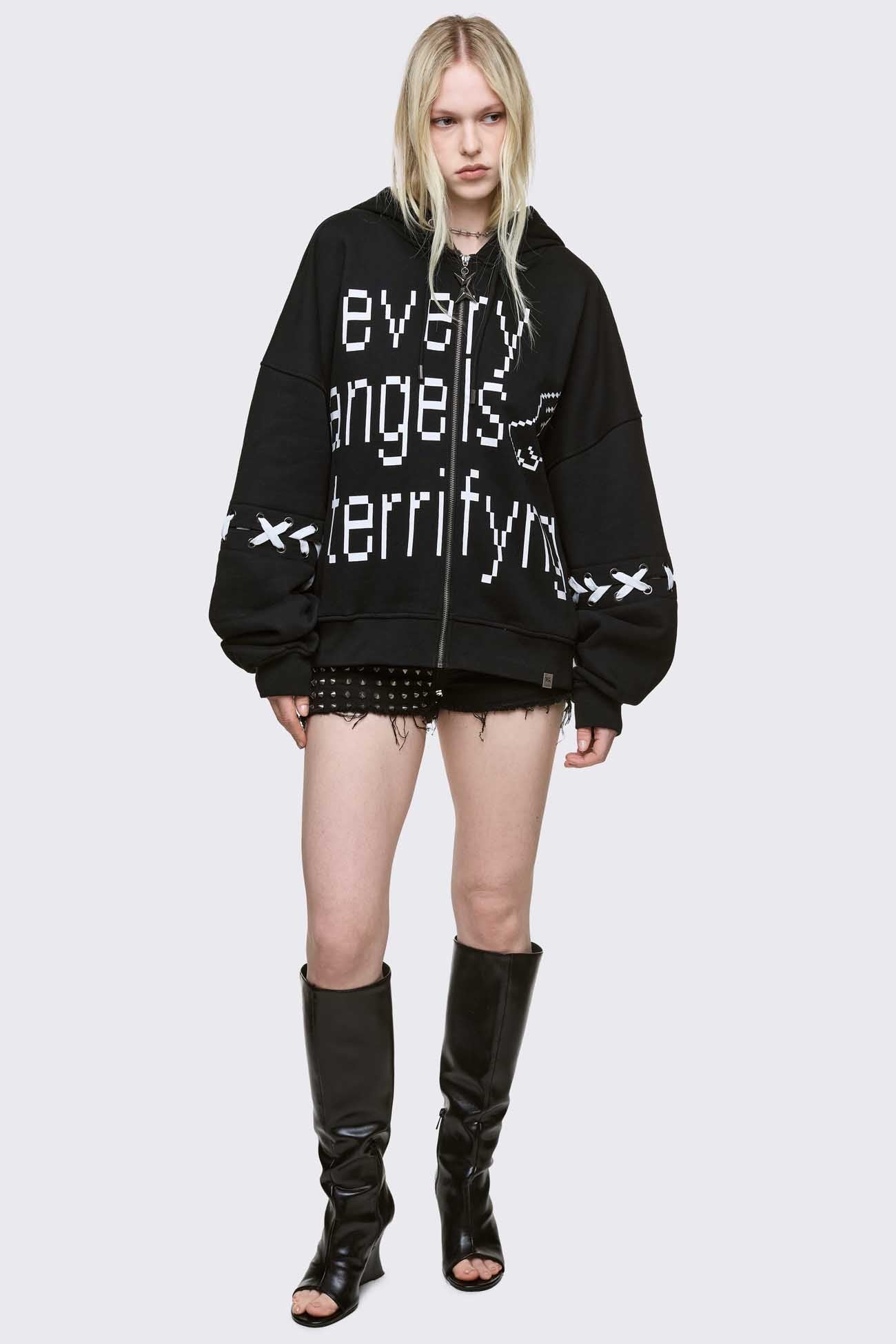 Minga London Terrifying Angels Zip Up Hoodie