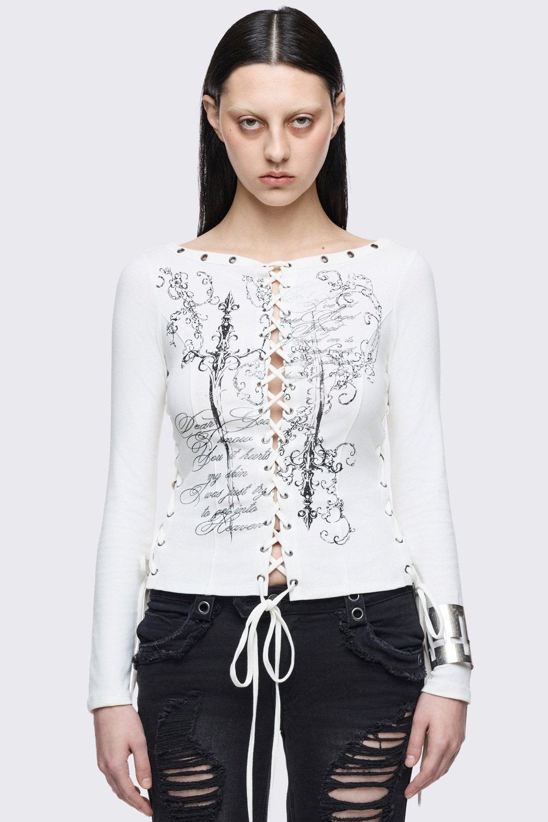 Minga London Seraphina Lace-Up Top
