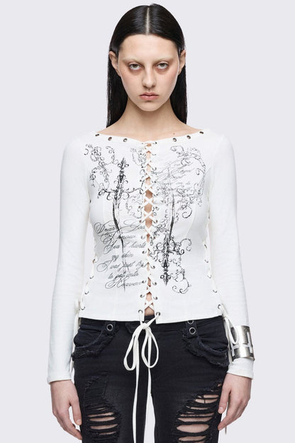 Minga London Seraphina Lace-Up Top