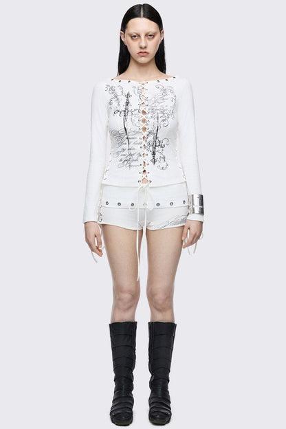 Minga London Seraphina Lace-Up Top