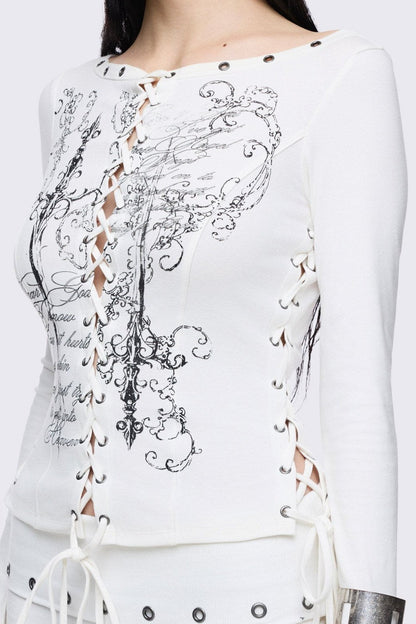 Minga London Seraphina Lace-Up Top